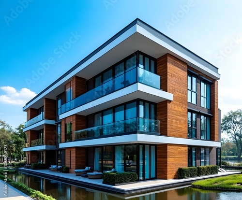 Facade of a modern apartment building