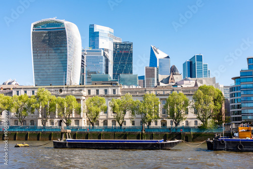 Canvas Print City of London skyscrapers and Thames river, UK