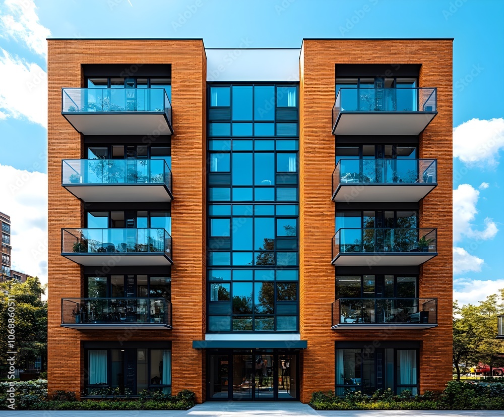 Obraz premium Facade of a modern apartment building