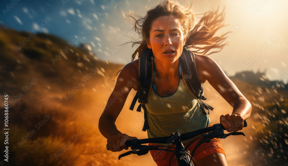 Obraz premium Unleash the Thrill: Mountain Biking Adventure
