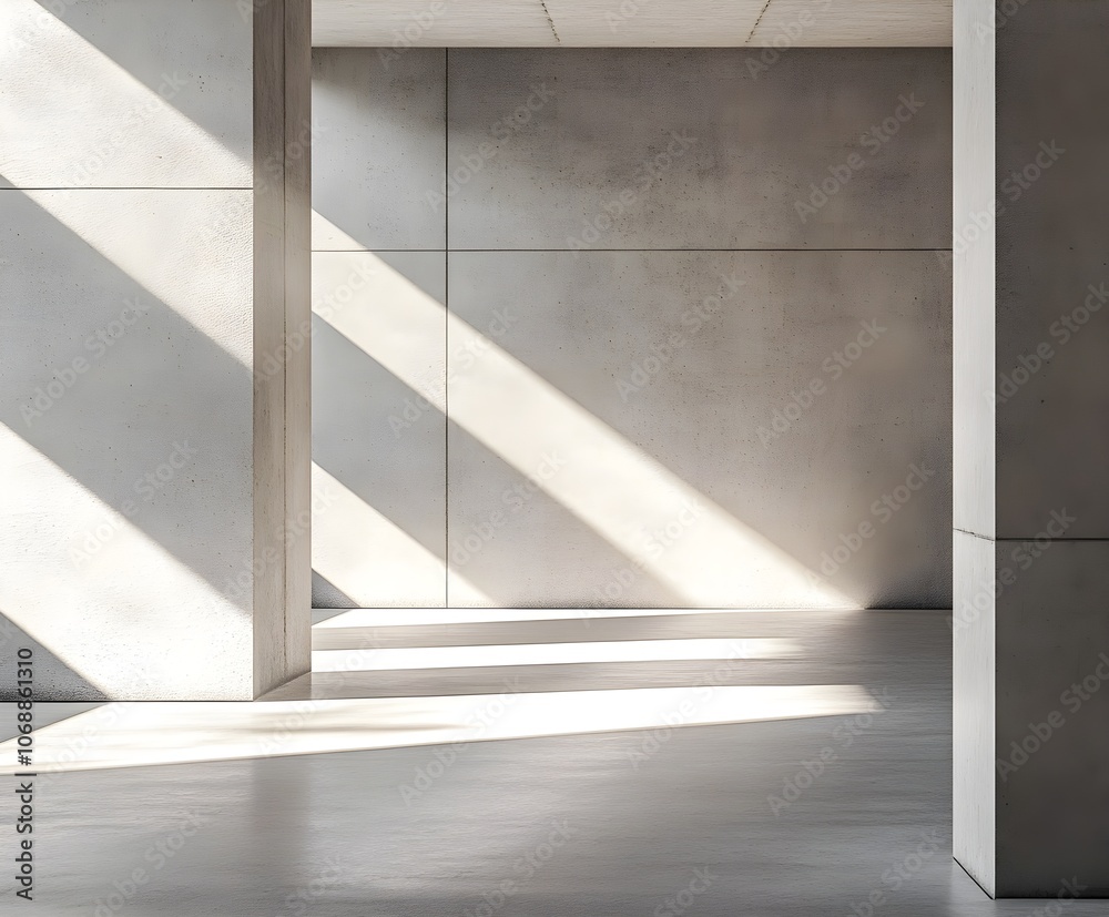 Obraz premium Empty concrete open space interior