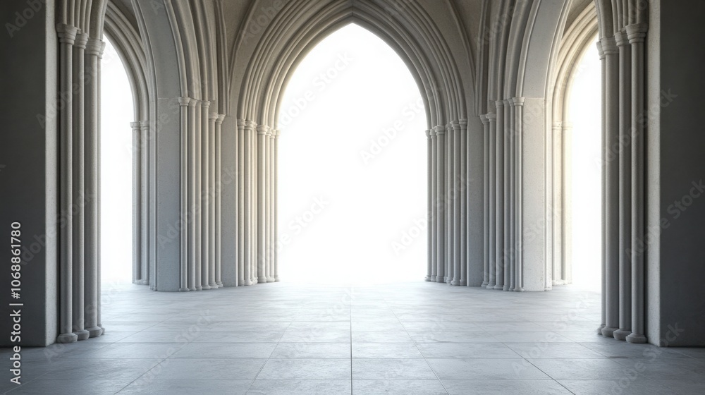 Elegant arches with white empty space, minimalist architectural design. Elegant arches with white empty space, minimalist architectural design.