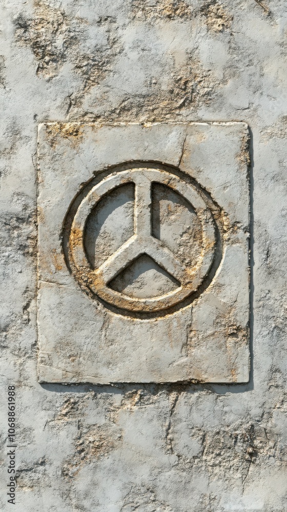 Peace symbol textured surface, isolated white background. Peace symbol textured surface, isolated white background.
