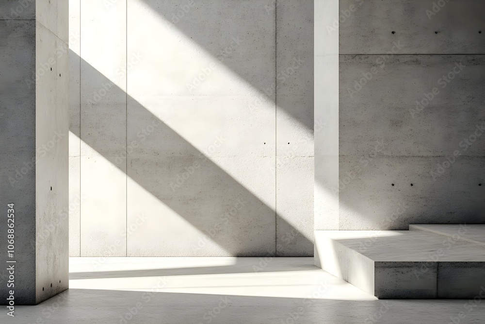 empty concrete open space interior with sunlight empty concrete open space interior with sunlight