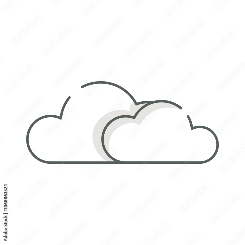 cloudy weather icon linear style isolated white.