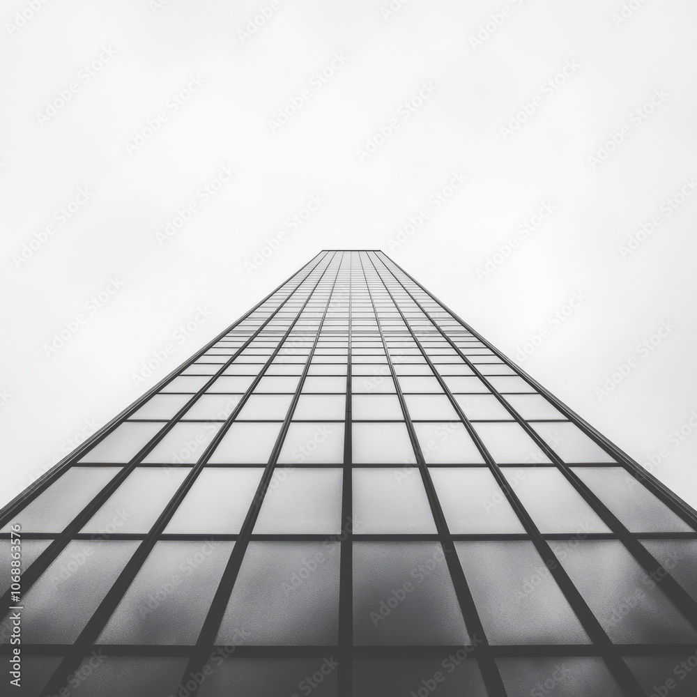 A low angle view of a skyscraper reaching for the sky. A low angle view of a skyscraper reaching for the sky.