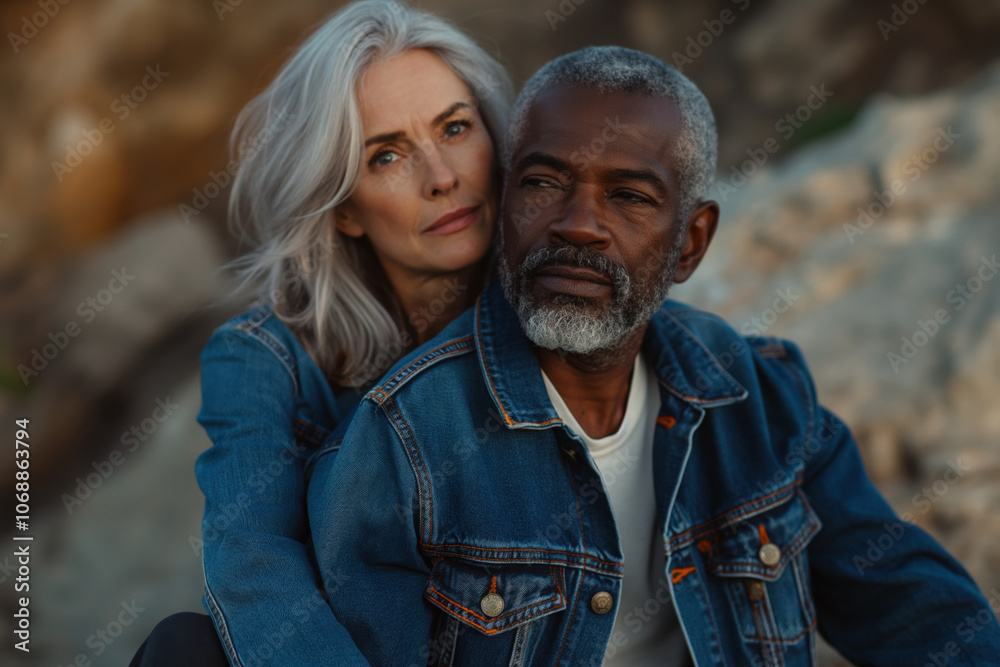 A mature couple sharing a quiet, affectionate moment together in a natural setting. Dressed in casual denim, they convey warmth, understanding, and a lasting connection.
A mature couple sharing a quiet, affectionate moment together in a natural setting. Dressed in casual denim, they convey warmth, understanding, and a lasting connection.