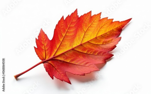 Maple Autumn Leaf Isolated On White background, 