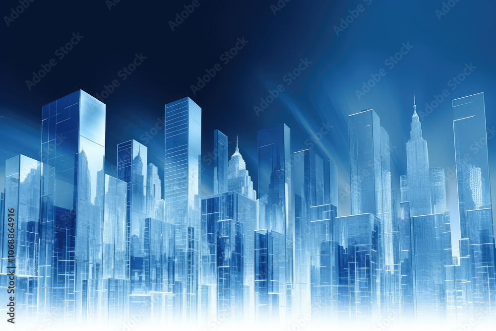 Futuristic Cityscape: A Vision in Blue Futuristic Cityscape: A Vision in Blue