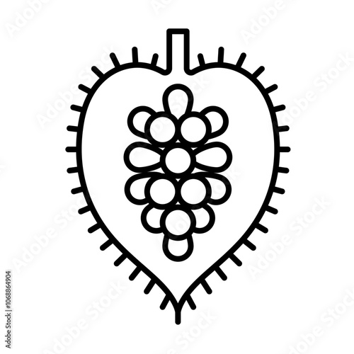 Roucou, line icon. Annatto seeds, bixa orellana. Achiote tree fruit in open way. Organic source in cosmetology - Roucou oil. Linear icon, editable strokes. 
