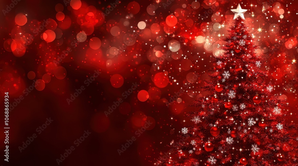 Festive Christmas Tree with Bokeh Background Festive Christmas Tree with Bokeh Background
