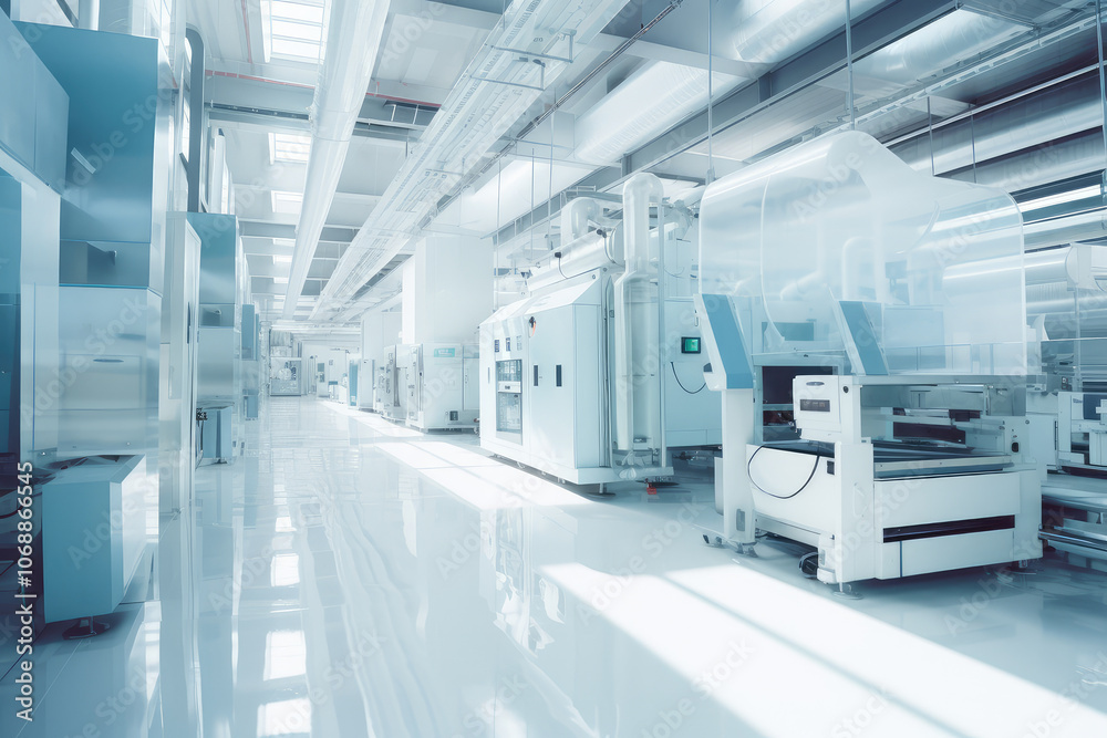 Obraz premium Futuristic Industrial Facility Interior Design