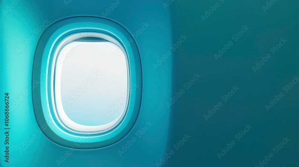 Obraz premium A close-up view of an airplane window, showcasing the interior design and light.