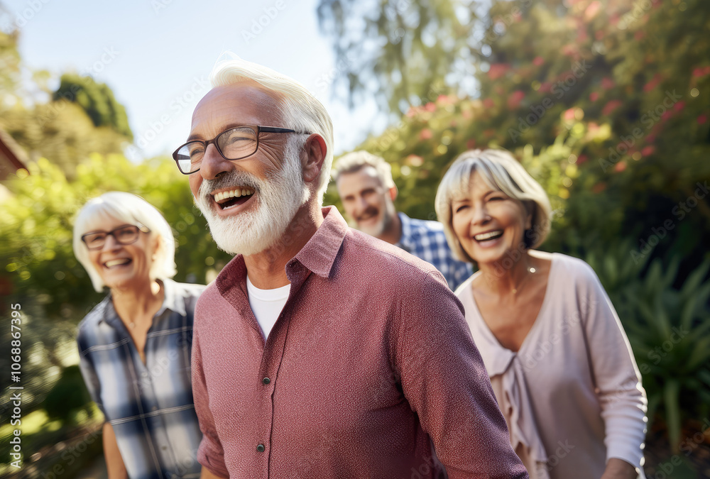Embracing Life: Senior Friends in Sunshine Laughter Embracing Life: Senior Friends in Sunshine Laughter