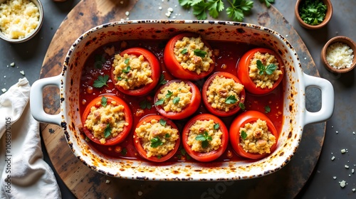 Baked Stuffed Tomatoes with Quinoa and Herbs (Gluten-Free Cuisine) photo