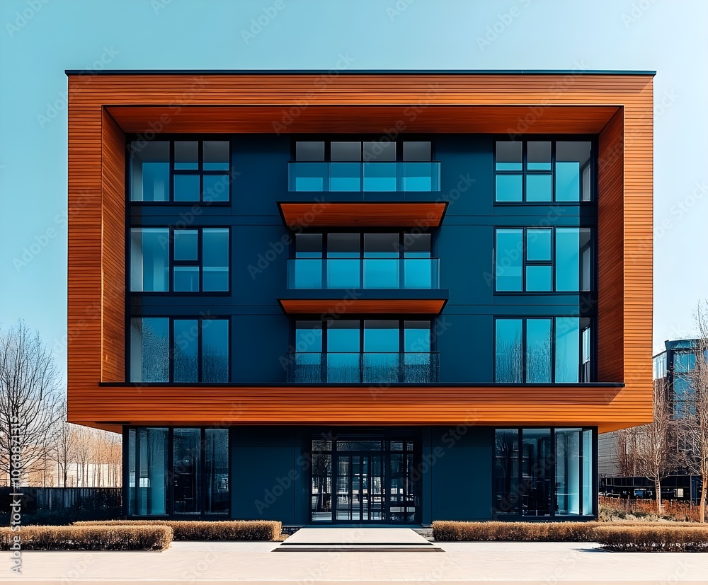 Facade of a modern apartment building Facade of a modern apartment building