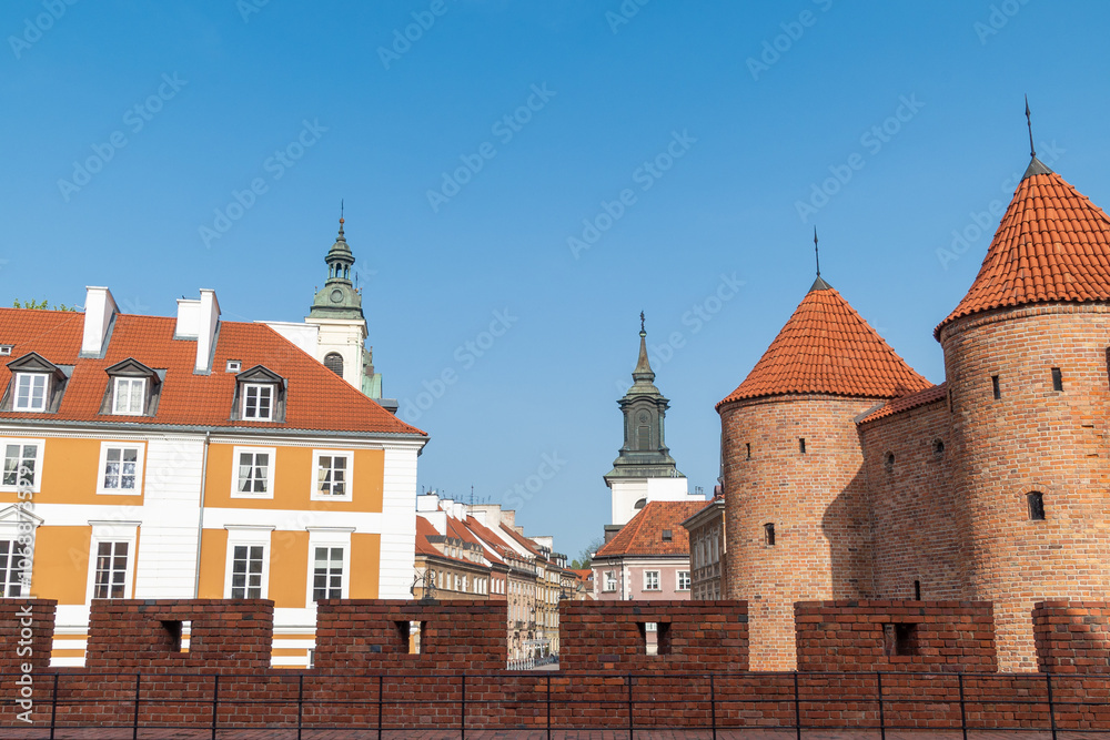 The Warsaw Barbican. historic fortifications. Old Town, City Center. Architecture. The Warsaw Barbican. historic fortifications. Old Town, City Center. Architecture.