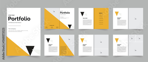 Professional Architecture portfolio template design with creative layout interior portfolio or project portfolio