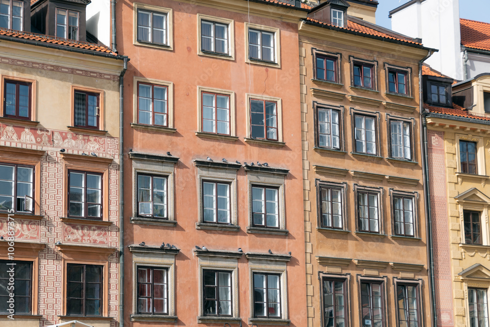 Warsaw's Old Town Market Place. the center of Warsaw, Poland. Beautiful colorful building facades. Warsaw's Old Town Market Place. the center of Warsaw, Poland. Beautiful colorful building facades.