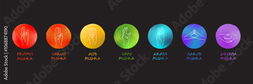 The Seven Chakras Vibrant Icons Set