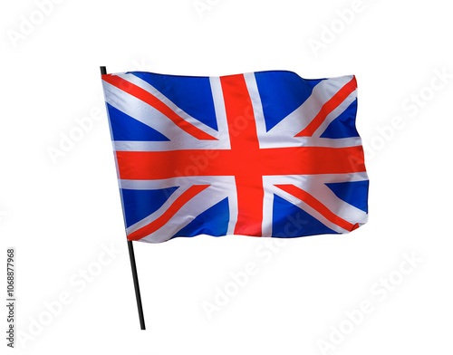 British Union Jack flag isolated on white background.