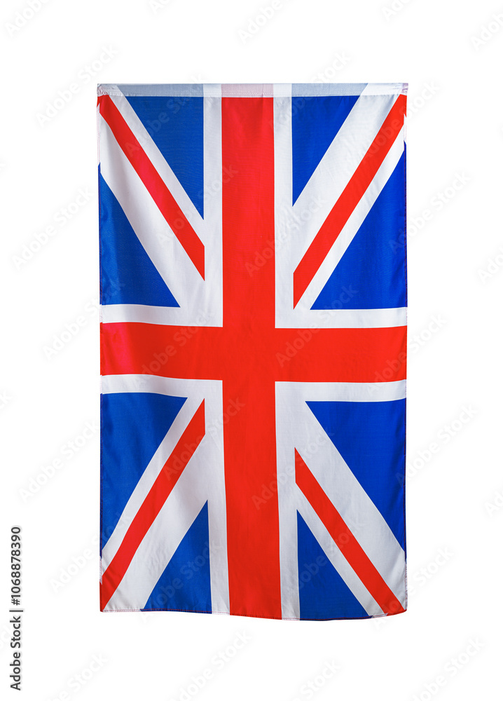 British Union Jack flag isolated on white background.
