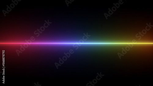 Abstract Background with Rainbow Colorful Glowing Neon Line on Black