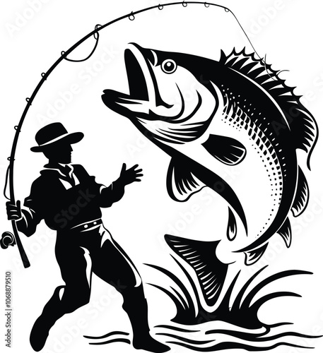 Detailed Illustration of a Fishing Rod