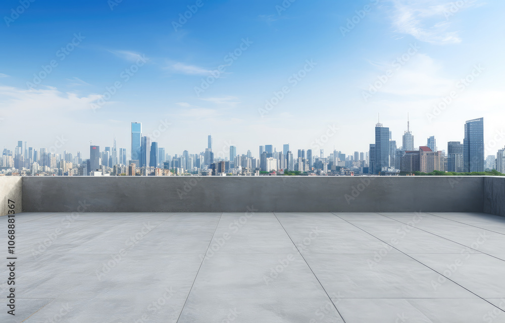 Urban Oasis: Expansive City Skyline View Urban Oasis: Expansive City Skyline View