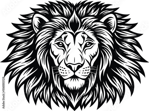 lion head silhouette  vector illlustration. photo