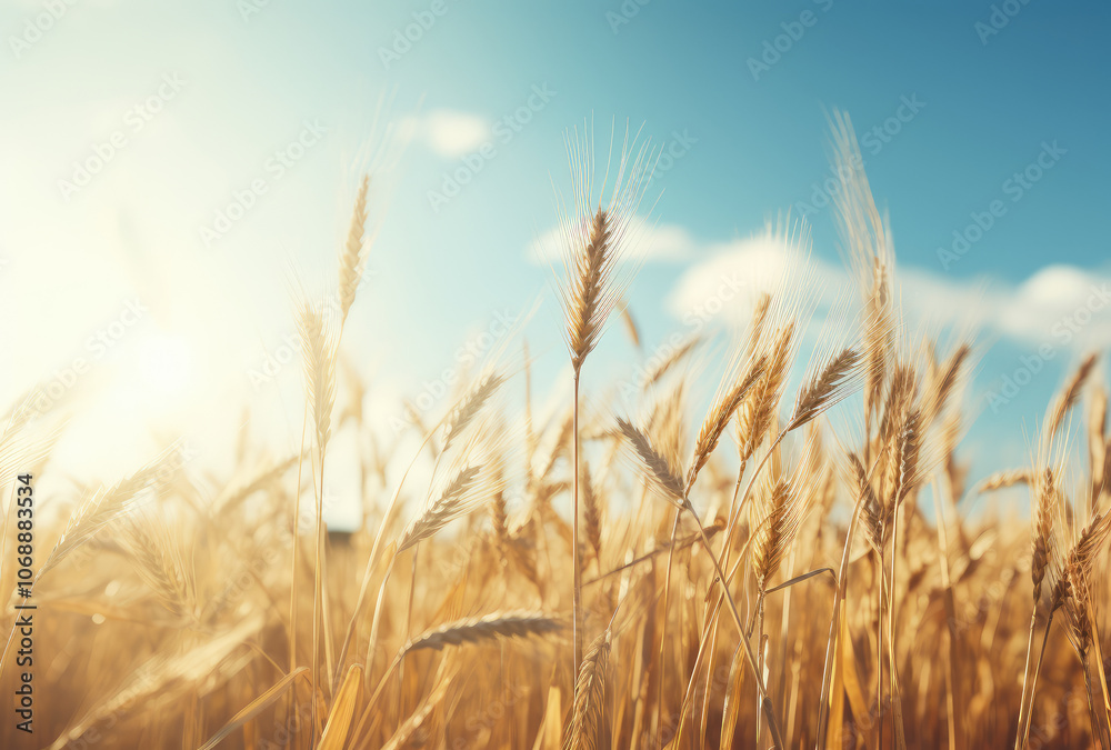 Bountiful Harvest: Golden Wheat Field In Sunlight Bountiful Harvest: Golden Wheat Field In Sunlight
