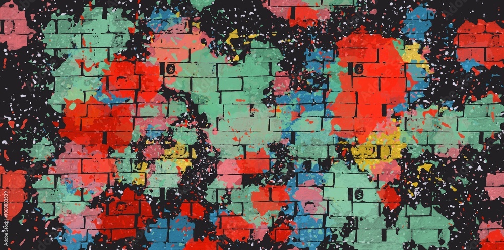 dark background with colorful paint splashes dark background with colorful paint splashes