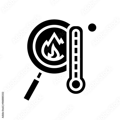 safe cooking temperatures glyph icon vector. safe cooking temperatures sign. isolated symbol illustration