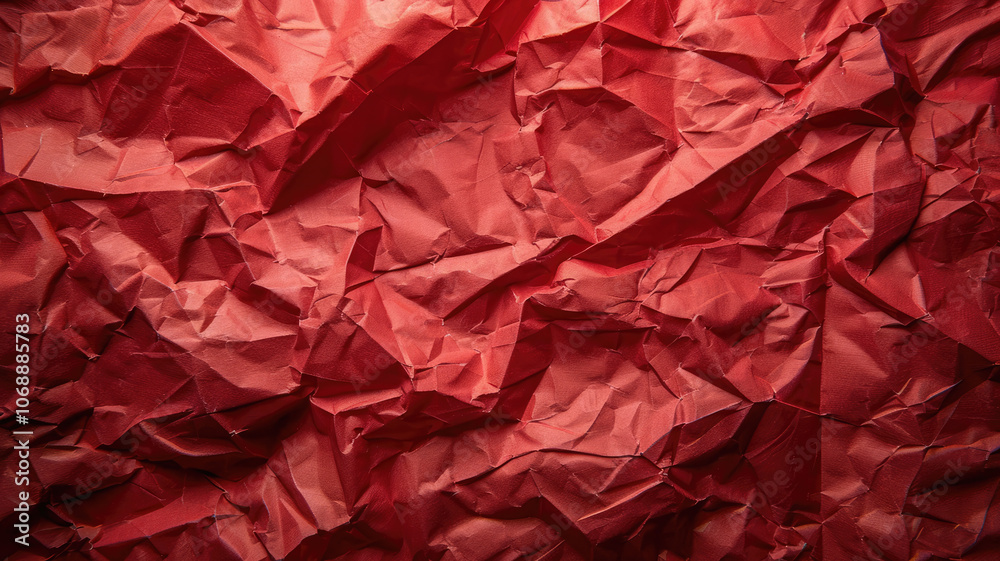 High Resolution Red Crumpled Paper Texture Background High Resolution Red Crumpled Paper Texture Background