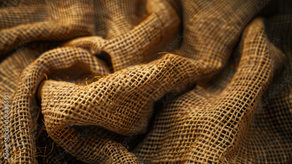 Natural Brown Jute Fabric Close-Up for Design Projects Natural Brown Jute Fabric Close-Up for Design Projects
