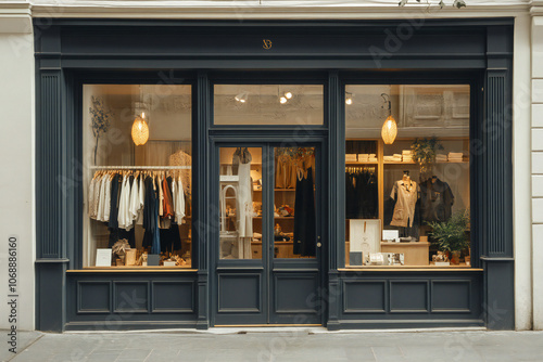 vintage style storefront boutique	