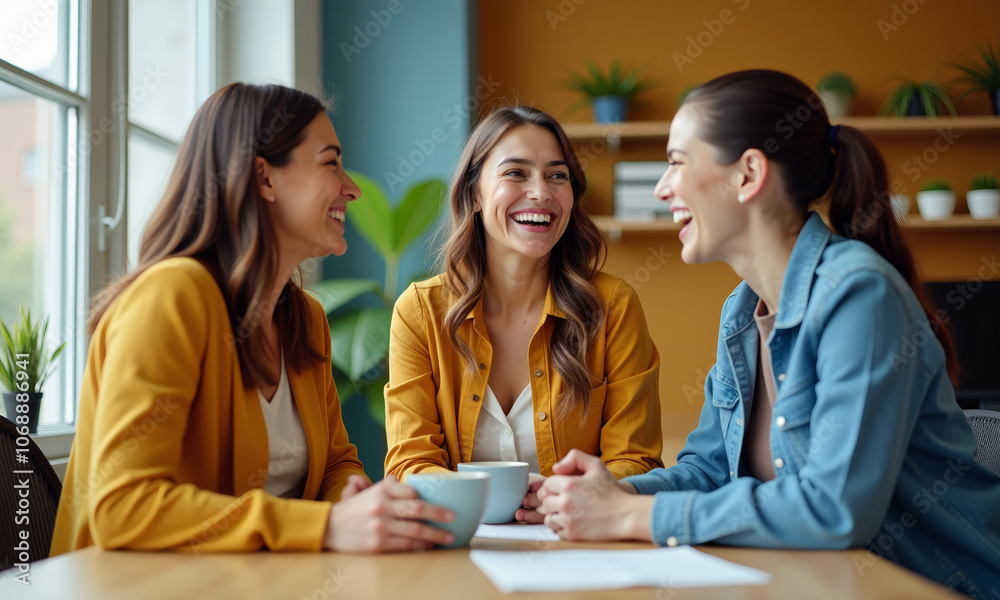 Happy Women Enjoying Coffee Together Happy Women Enjoying Coffee Together
