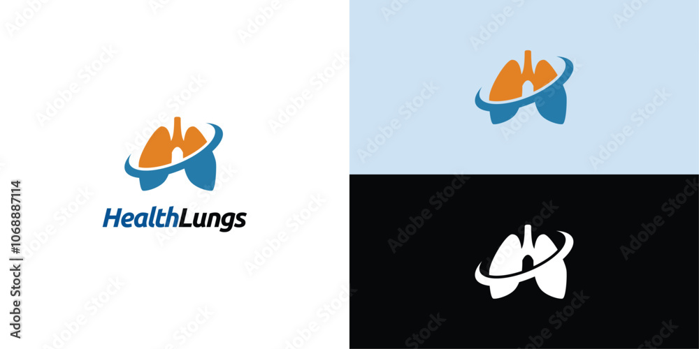 Naklejka premium Lungs logo. lungs care logo designs for medical service and consult