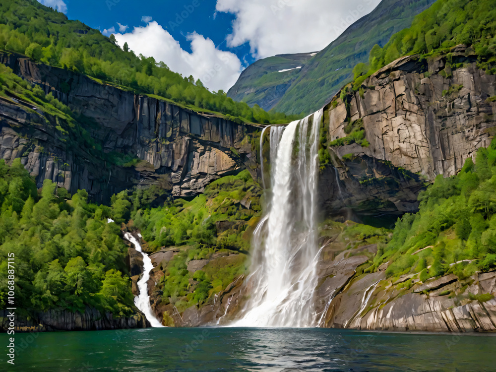 Fototapeta premium waterfall in the mountains