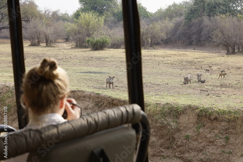 Canvas Print überfing wild life on safari tour