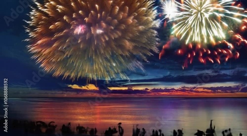 fireworks on the river