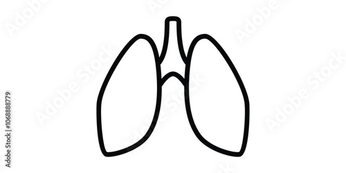 Lungs simple vector icon design for medical human health.