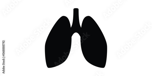 Lungs simple vector icon design for medical human health.