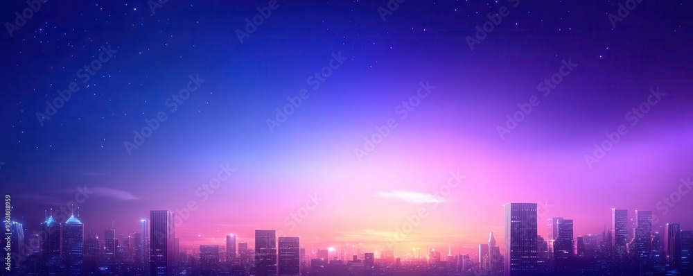 Highrise cityscape with empty banner in sky, ideal for logos, travel template, urban exploration Highrise cityscape with empty banner in sky, ideal for logos, travel template, urban exploration