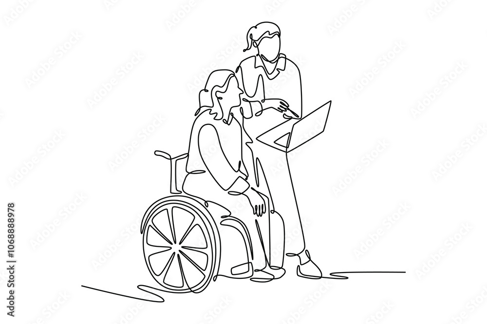 Human Resources concept. Single line draw design vector graphic illustration. Human Resources concept. Single line draw design vector graphic illustration.
