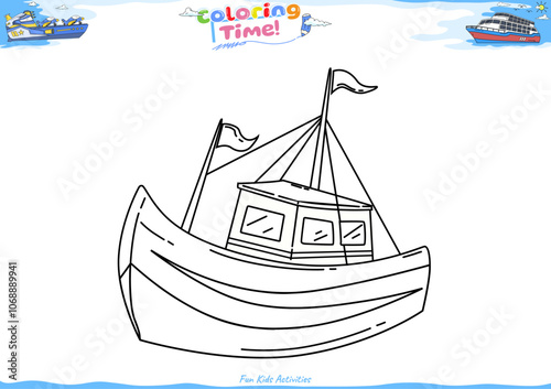 Lets color it Sailing boat 3
