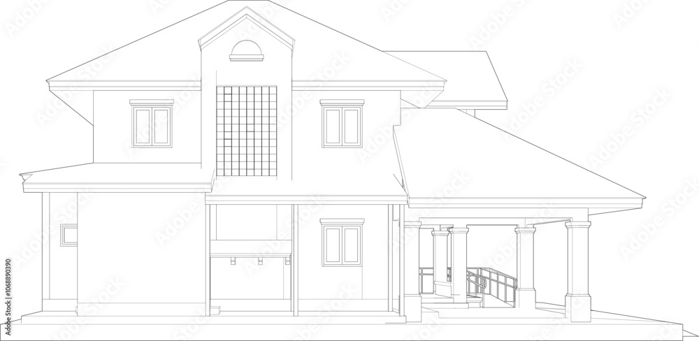 3D illustration of residential project 3D illustration of residential project