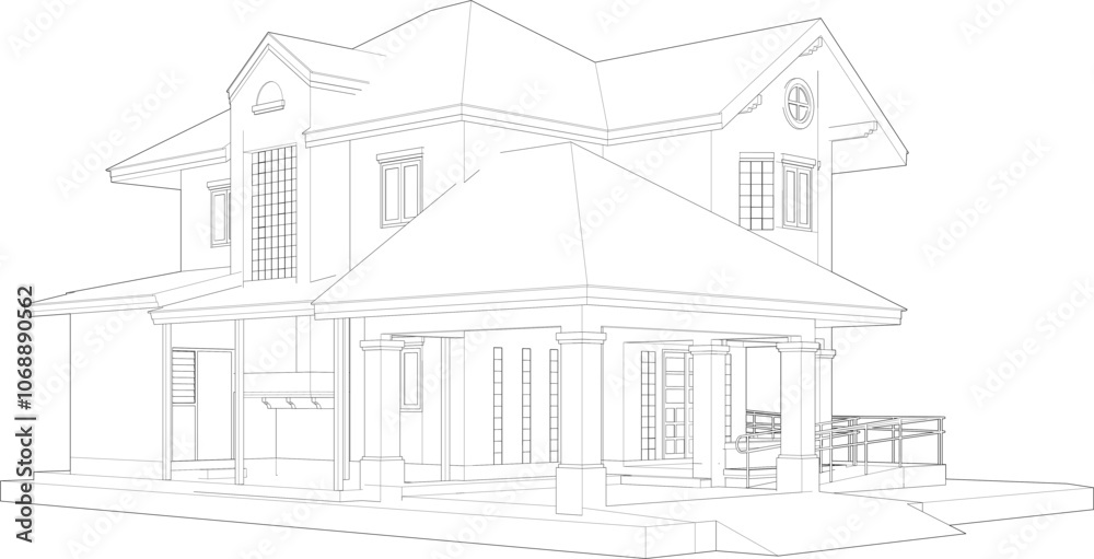3D illustration of residential project 3D illustration of residential project