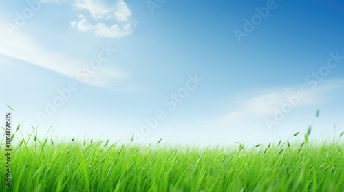 Serene Green Field Under Clear Blue Sky