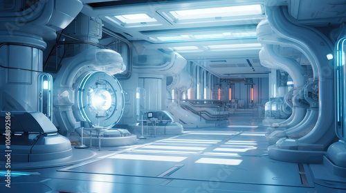High-Tech Futuristic Laboratory Interior